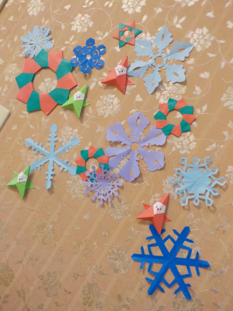 長崎　道ノ尾病院　精神科　デイケア　クリスマス　折り紙