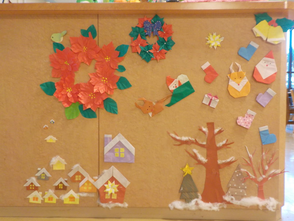 長崎　道ノ尾病院　精神科　デイケア　クリスマス　折り紙